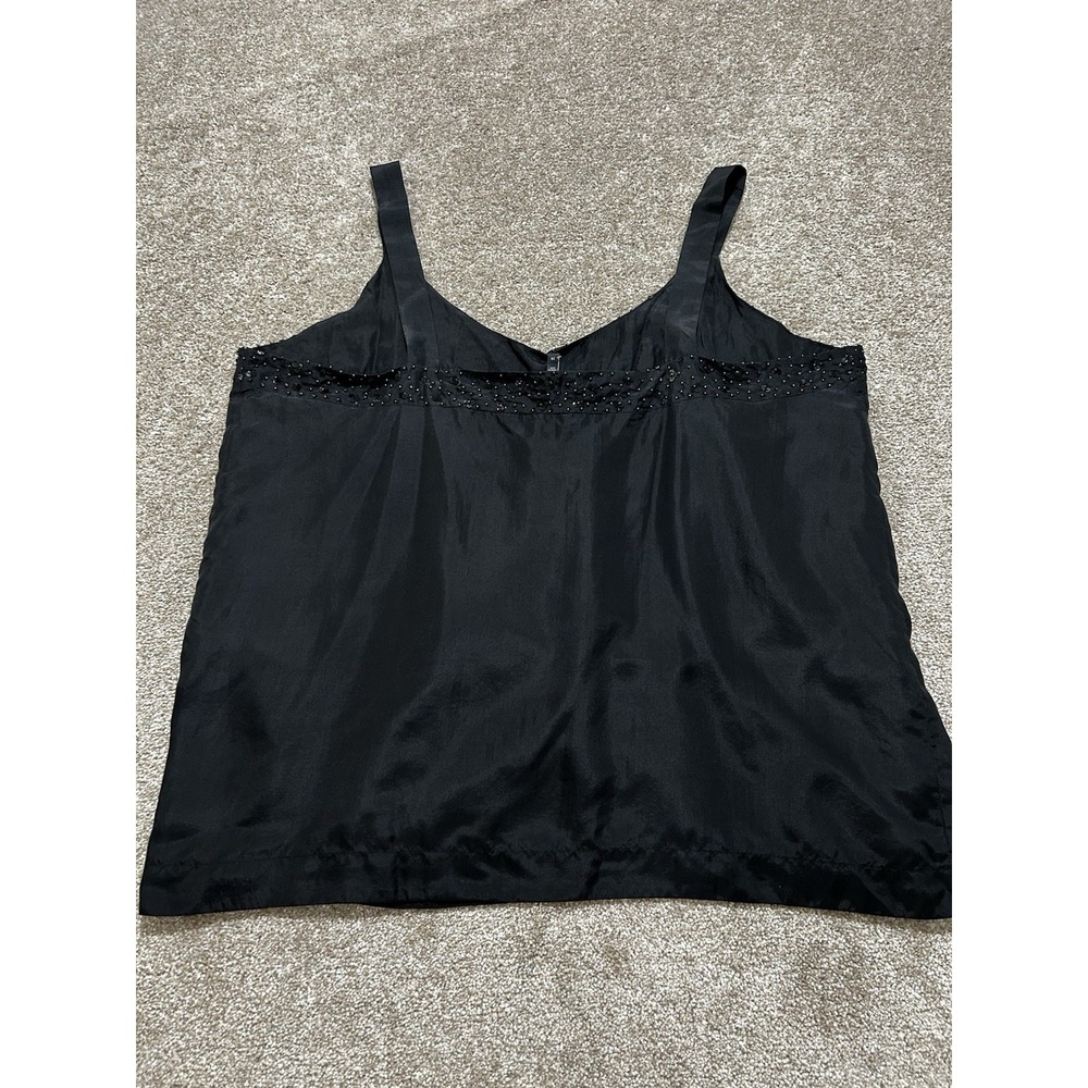 Eileen Fisher Women's 3X Black Silk Satin  Beaded Tank Top Special Occasion - Picture 10 of 10